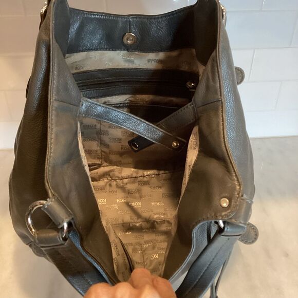 Michael Kors Bedford Belted Black Leather Satchel Shoulder Bag Handbag - Picture 12 of 15